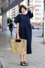 Spring Garden 2.0 Dress in Seersucker Navy