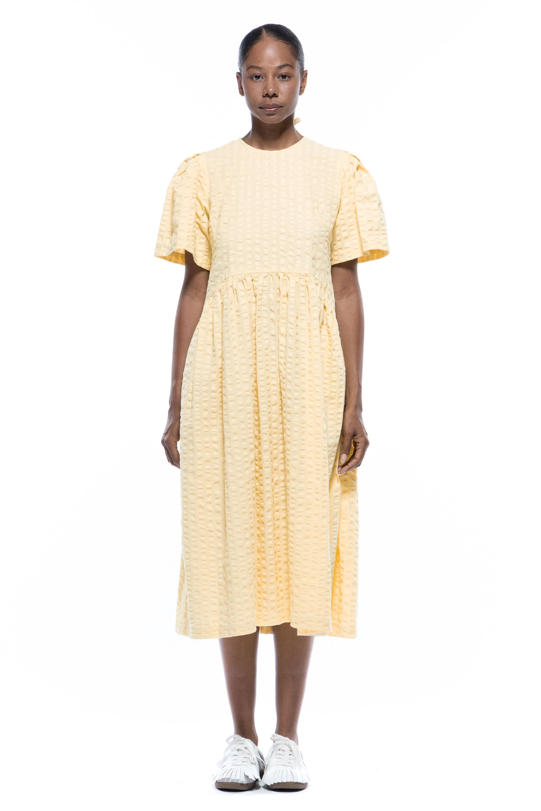 Spring Garden 2.0 Dress in Seersucker Sun