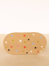 Ceramic Trinket Dish, Mini Tray in Grid Multi