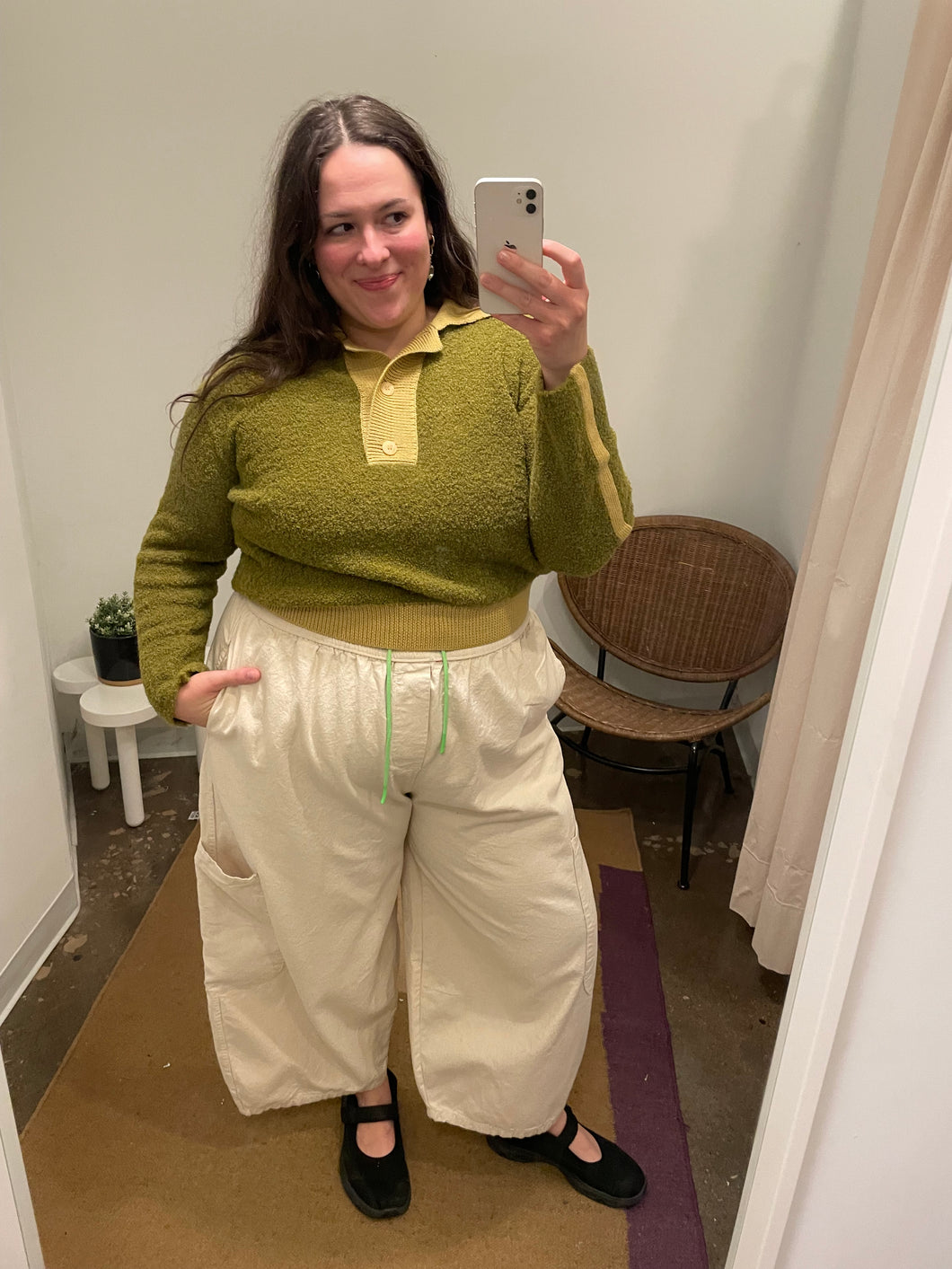 Rhea Polo Sweater in Moss - FINAL SALE