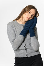 Merino Handknit Rib Mittens in Indigo Blue