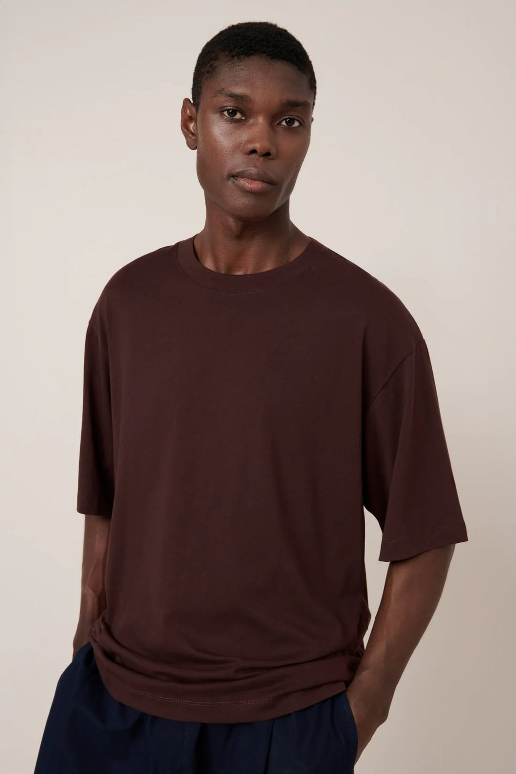 Box Tee in Mahogany