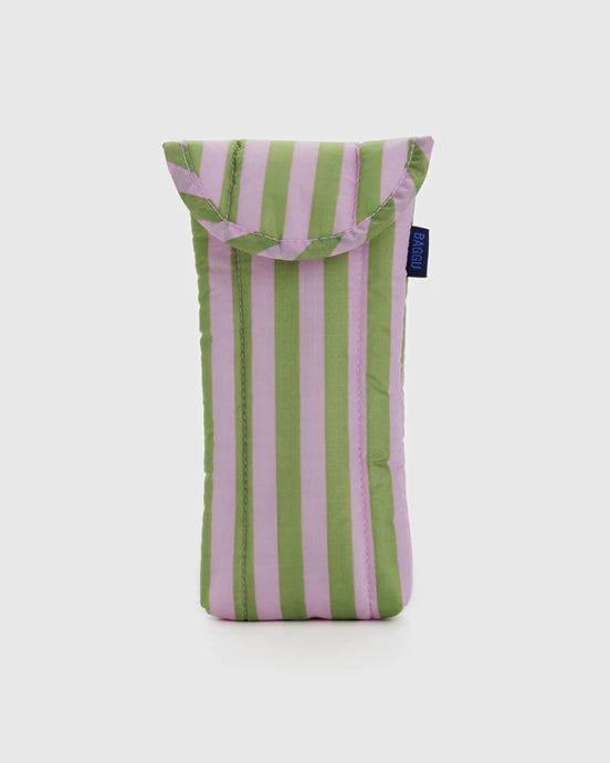 Puffy Glasses Sleeve in Avocado Candy Stripe