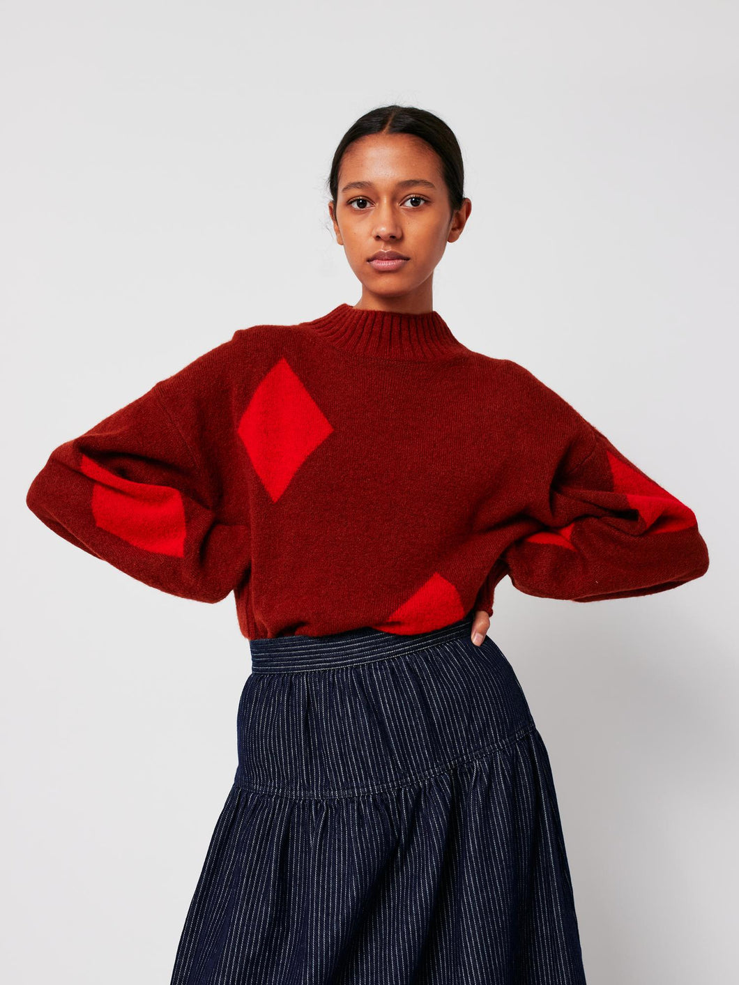 Diamond Card Turtleneck Jumper