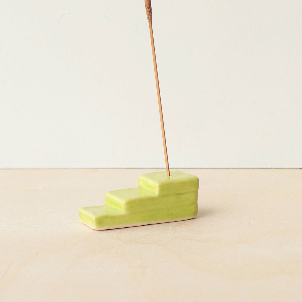 Geometric Incense Holder in Lime