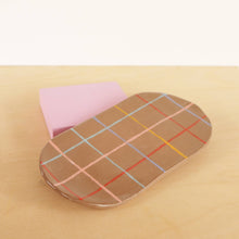 Ceramic Trinket Dish, Mini Tray in Grid Multi