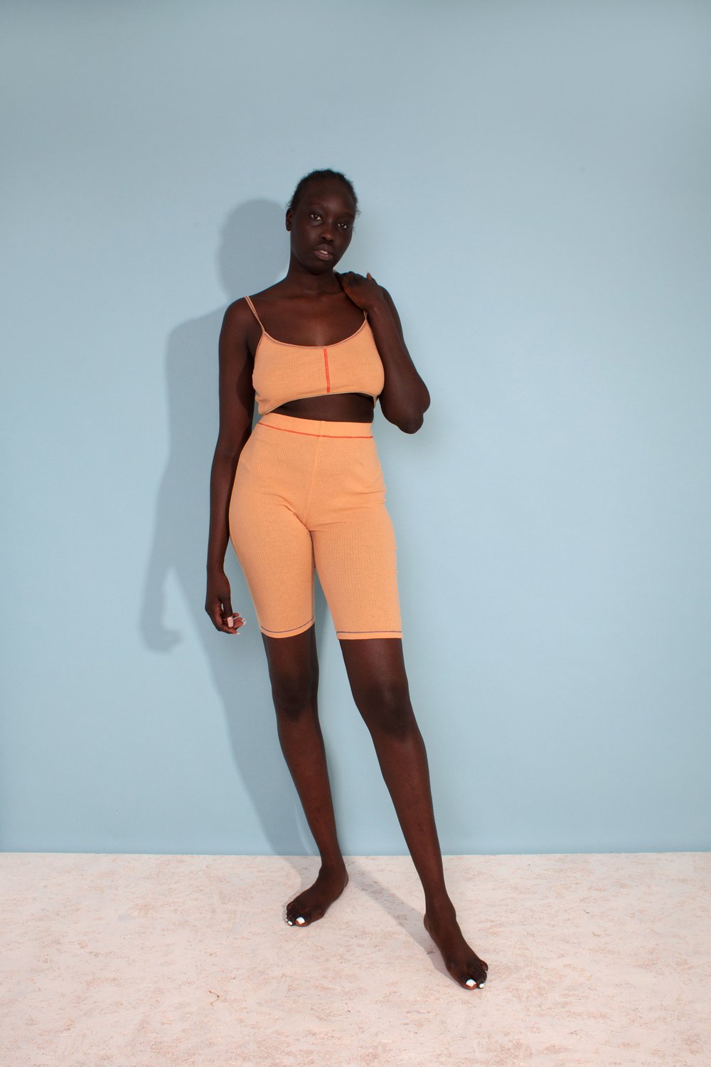 Helios Bike Shorts in Apricot - FINAL SALE