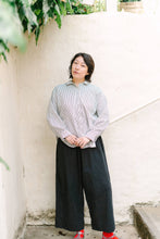 Size Inclusive Plus Size Long Sleeve Button Up Striped Linen