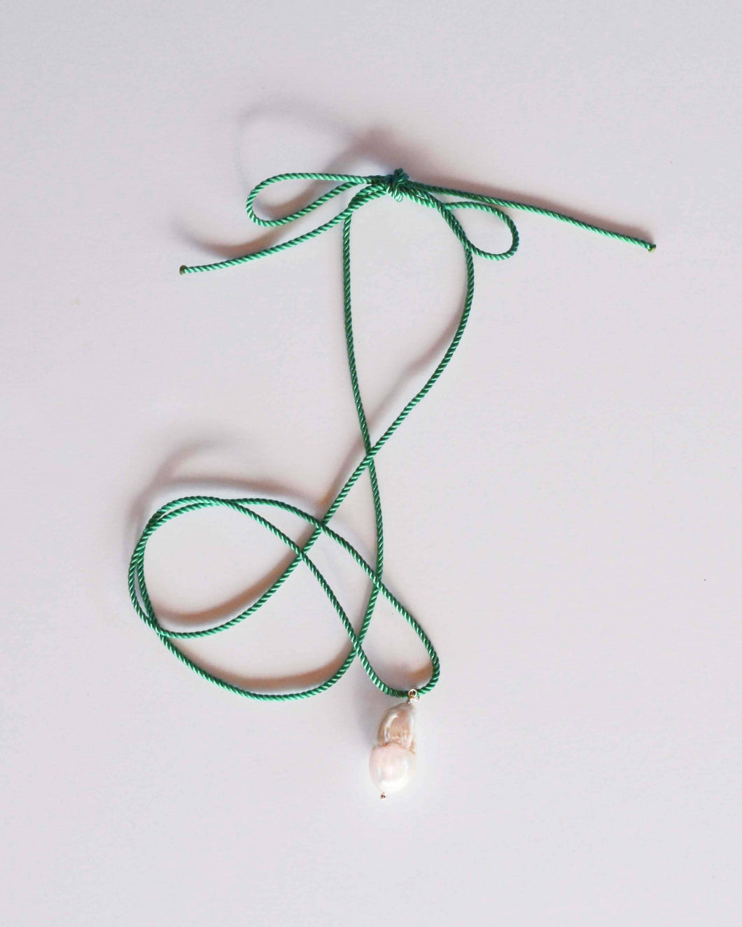 Rope Pearl Necklace, Sage Green