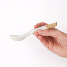 Ceramic Soup Spoon: Speckled White