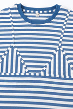 Bikini Bod Cotton Stripe Long Sleeve Tee in Blue/White