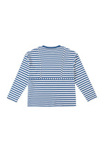 Bikini Bod Cotton Stripe Long Sleeve Tee in Blue/White