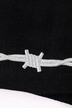 Pammy Soft Linen Shorts in Black Barbed Wire