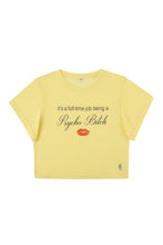 Psycho Bitch Wool Blend Baby Tee in Yellow
