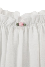 M'Lady Soft Linen Ruffle Crop Top White