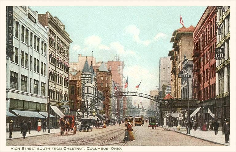 Postcard OH-248 High Street, Columbus