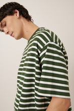 Motion Tee in Green Lily Stripe
