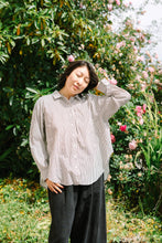 Size Inclusive Plus Size Long Sleeve Button Up Striped Linen