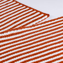 Pinstripe Big Scarf: Rust + White