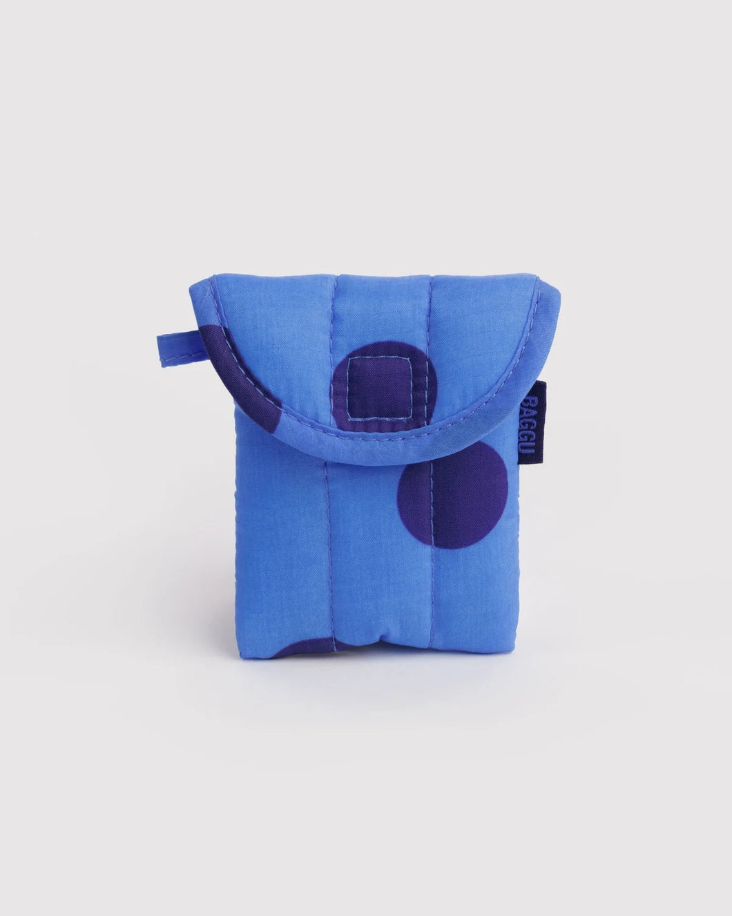 Puffy Earbuds Case in Blue Polka Dot