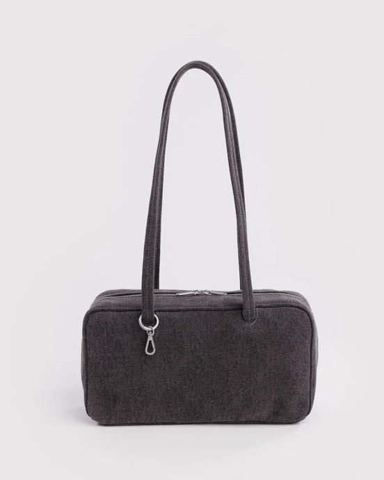 Denim Bowler Bag in Washed Black Denim