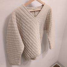 Quilted V-Neck Top in Ivory