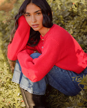 Harbor Cardigan in Cherry Red