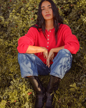 Harbor Cardigan in Cherry Red