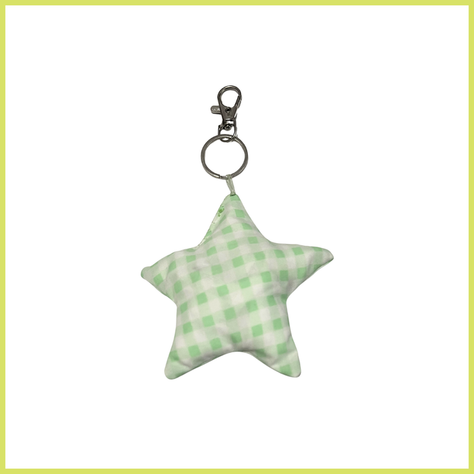 Mint Gingham Bag Charm