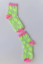 Women’s Spring Novelty Cotton Neon Yellow Dot Ankle Socks