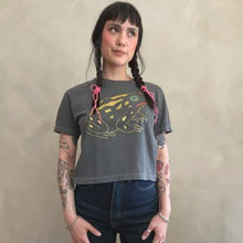 Royal Toad Boxy.Crop Tee in Faded Black