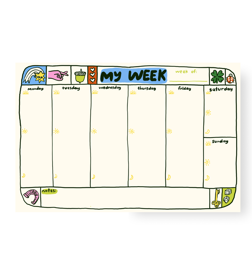 Week Planner - Case Pack of 6 Notepads