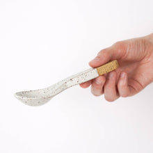 Ceramic Soup Spoon: Speckled White