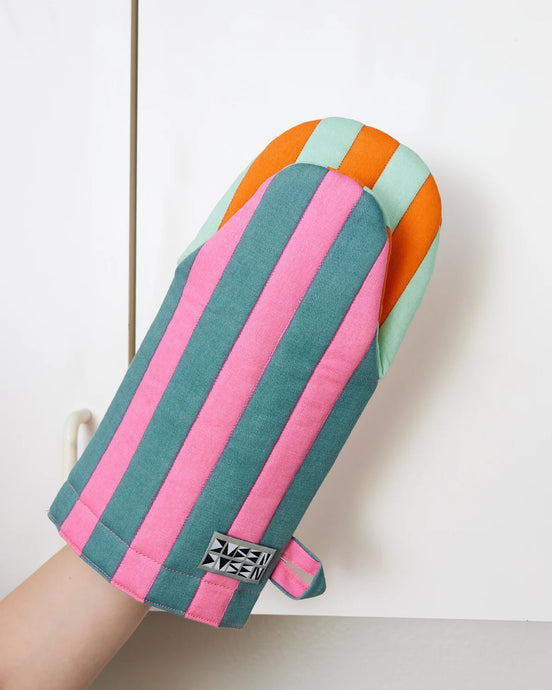 Striped Oven Mitt in Ginger