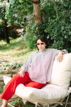 Size Inclusive Plus Size Long Sleeve Button Up Striped Linen