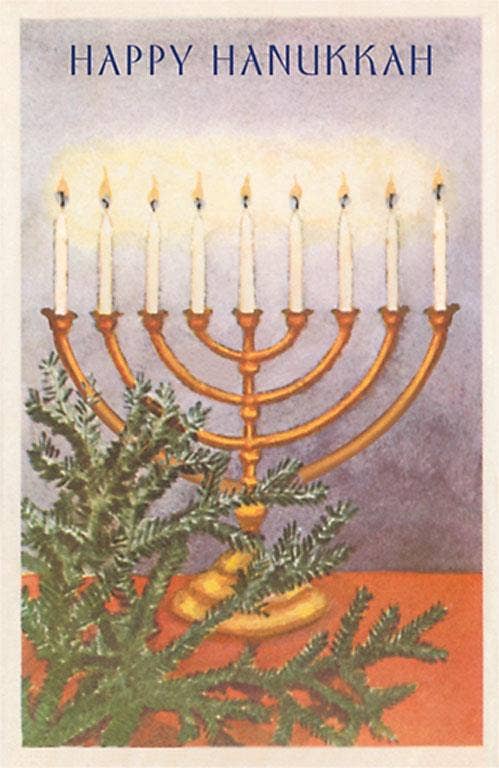 Postcard HK-01 Happy Hanukkah, Menorah