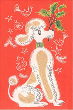Postcard MC-512 Cartoon Poodle with Holly Sprig