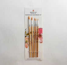 5-Piece Round Watercolor Brush Set, Full Range, Sizes 0-8