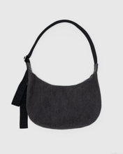 Medium Washed Black Denim Crescent Bag