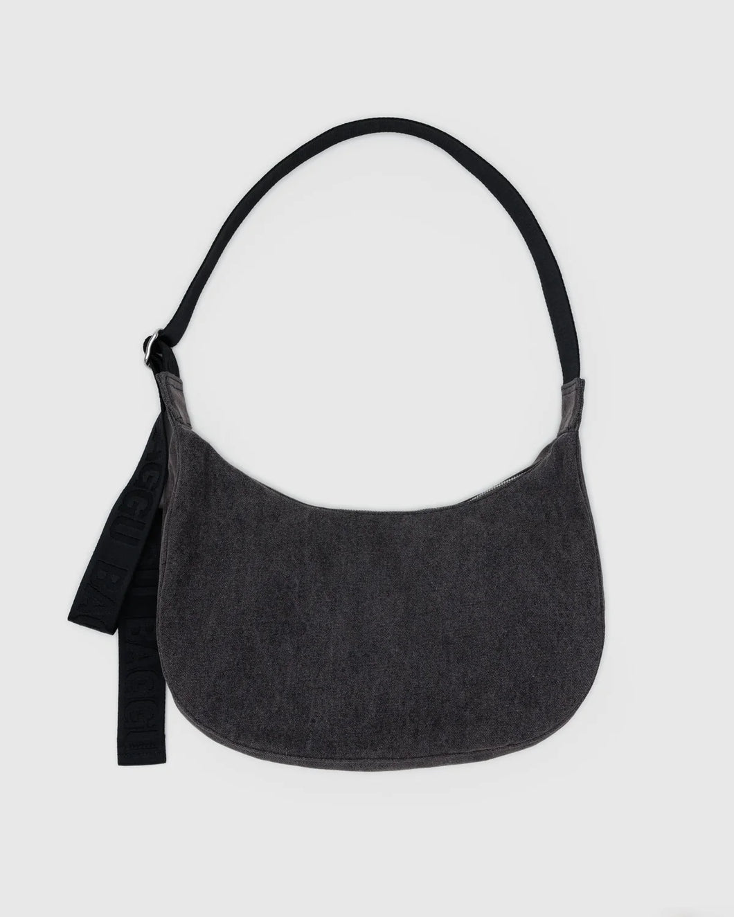 Medium Washed Black Denim Crescent Bag