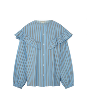 Elizabeth Blouse in Blue Pinstripe