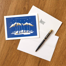 Greeting Card HK-06 Happy Hanukkah, Village under Geometric