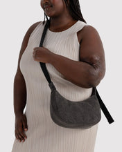 Small Washed Black Denim Crescent Bag