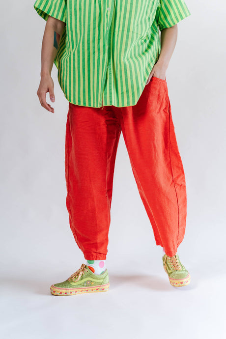 Tomato Linen Balloon Pant