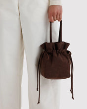 Nylon Drawstring Bag in Coffee