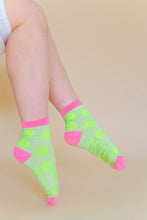 Women’s Spring Novelty Cotton Neon Yellow Dot Ankle Socks