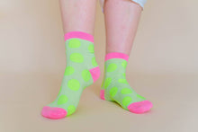 Women’s Spring Novelty Cotton Neon Yellow Dot Ankle Socks