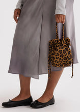Nylon Drawstring Bag in Leopard