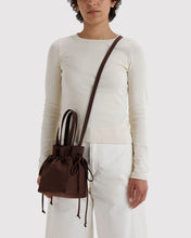 Nylon Drawstring Bag in Coffee