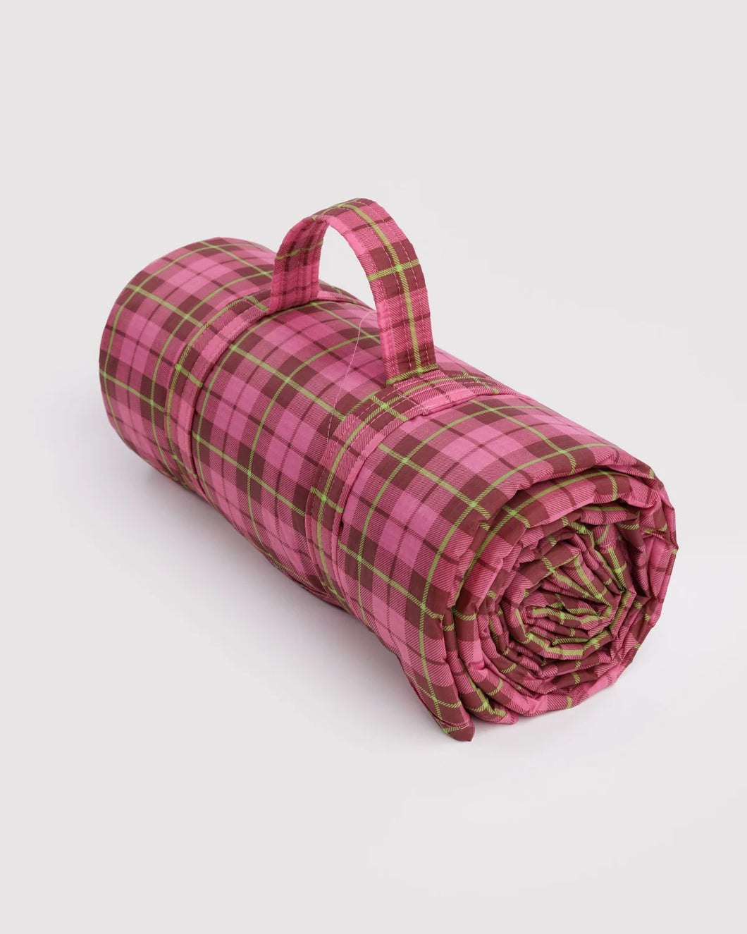 Puffy Picnic Blanket in Azalea Pink Tartan